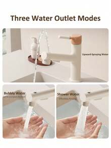 1pc Premium Pull-Out Copper Faucet, Adjustable Cold & Hot Water, 360° Rotatable & Extendable 60CM Spray Head, Adjustable Water Flow Mode, Suitable For Kitchen Sink, Bathroom Sink, Washbasin