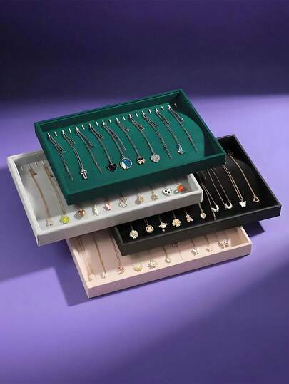 1/20pcs Transparent Thin Film Jewelry Box, Portable Anti-Oxidation PE Film Earring Necklace Gift Box, Dust-Proof Jewelry Storage Box For Rings, Earrings, Bracelets, Necklaces - Portable, Lockable, Rectangular, Plastic Material, Fabric Lining, International Style, No Power Required "Multi-Functional Storage For Back To School Season"