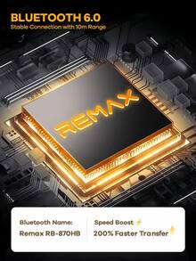 REMAX Cut-Out & Protein Ear Cups Headphones; ENC Call Noise Cancellation; 26H Playtime;BT 6.0 Headset; Ultra-Comfort & Clear Sound Earphones; Gaming Headset; Sport Headphones; Compatible With Apple/IOS/Android; Running/Fitness/Work - RB-870 - Xem 8