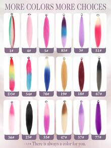 1 peça/2 peças Extensão de Peruca Trançada Colorida Roxa de 26 Polegadas para Crianças no Halloween, Acessórios de Cabelo Sintético Longo e Liso com Rabo de Cavalo Volumoso - Multicolorido - Visão 11