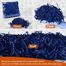 Shredded Paper For Gift Baskets, Crinkle Paper 1/2LB (8 Oz), Dark Blue Crinkle Paper Filler, Crinkle Cut Paper Shred For Birthdays, Weddings, Boxes Bags, Basket Filler, Anniverss, Gift Wrapping,DarkBlue - 深藍色 - 查看 4