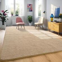 Alfombra Rectangular de Espuma Viscoelástica 4x6 Pies, Negra Sólida Suave, Ideal para Sala de Estar y Dormitorio - Beis - Ver 8