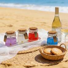 1支7.5厘米海洋香氛蜡烛，有玫瑰、薰衣草、茉莉和海洋四种香型可选，凝胶蜡烛，无烟氛围香氛蜡烛，手工制作，适合浪漫晚餐、情人节、家居装饰、摄影道具、派对/餐厅装饰、完美礼品之选、日常使用、婚礼装饰、野餐聚会、斋月和情人节餐桌布置、毕业礼物、纪念品。 - 彩色 - 查看 3