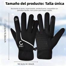 Shoonlo Guantes para Fro Hombre y Mujer, Guantes Termicos de Invierno, Guantes Impermeables para Nieve, Guantes de Pantalla Tctil para Celular, Guantes para Ciclismo, Correr, Esqu, Moto, Gym - Negro - Ver 6