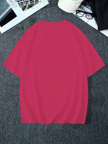 Camiseta Camisetão Oversized Y2K Anime Olho Estampada T Shirt Larga Tecido Premium Macio Verão Primavera - Rosa chiclete - Visão 2