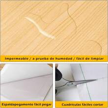 40x300cm Papel Tapiz Autoadhesivo para Pared Papel de Contacto Impermeable con Textura de Madera Cortable Papel Vinilo Pelar y Pegar para Renovación de Muebles de Casa Oficina (Roble, 40*300cm) - Marrón - Ver 10