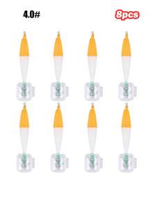 GOTURE 8pcs Wooden Shrimp Squid Hook Explosion Hook 3.5/4.0 # Wrapped With Luminous Cloth Roll Squid Needle With Wooden Shrimp Protective Cover, Sea Fishing Fake Bait - Multicolor - View 9