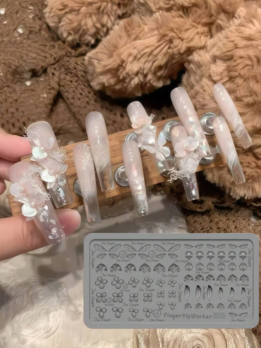 3D Silicone Mold New Ultra-Thin Carved Orchid Nail Art Decoration Mold - Clear - View 1