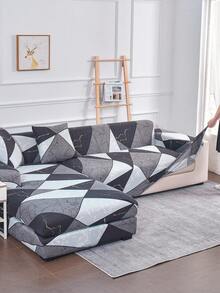 1pc Elastic Sofa Cover, Nordic Modern Style Polyester Fiber Dust-Proof Anti-Slip Thickened Sofa Slipcover, Suitable For 1/2/3/4 Seater Sofa, Especially Suitable For Autumn/Winter Sofa Home Decor - Grey - View 4