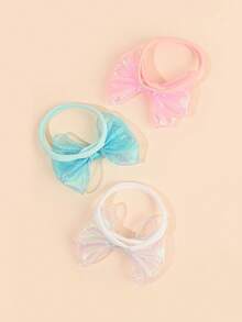 3pcs Colorful Ribbon Bow Headband,Breathable And Comfortable Hair Band,Elegance Hair Accessories For Baby Infant Luminous Grace Party Favors - Multicolor - View 7