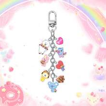 1个KPOP BTS Skz EN V Jimin J-Hope RM Jin钥匙扣/吊坠，适用于衣服、包包、车钥匙 - 创意可爱派对装饰，是圣诞节、情人节、生日礼物的理想之选