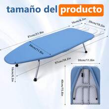 CYPNTabla de Planchar Plegable con Soporte para Plancha Burro Compacto con Patas Antideslizantes para Usar en Mesa o Cama Ideal para Hogar Lavandería y Viajes Azul 97x30x16 cmFashion - 221167957 - Ver 3