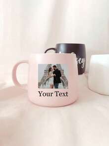 Customized Ceramic Mug With Personalized Photos And Text, Coffee Cup, Tea And Milk Mug For Wedding Gift, Typography Design - Multicolor - View 6