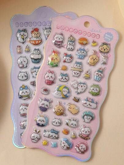 Gigi Kawaii 笔记本浮雕贴纸、水杯钻石贴纸、可爱卡通手机DIY贴纸、笔记本贴纸和卡片、吉他装饰、送给朋友和家人的礼物、圣诞礼物