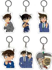 Nuevo llavero multicapa de PMMA con tema de dibujos animados y anime, llavero del personaje de anime Edogawa, accesorio para mochila, pequeño regalo para vacaciones - Multicolor - Ver 2