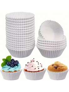 100pcs Ice Cream Paper Trays, Mooncake Trays, Disposable Cake Paper Trays, Small Baking Molds, Muffin Cupcake Liners - Multicolor - View 2