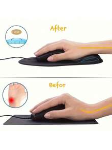 符合人体工学的EVA腕托鼠标垫 - 轻巧防滑耐磨舒适 | 简约桌面配件，兼容所有鼠标 | 办公、家用、游戏皆宜 - 彩色 - 查看 4
