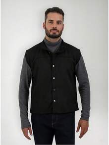 TendenciaChaleco De Gamuza De Caballero Con Botones Y Bolsas CasualCalidad premium - Cafetería - Ver 3