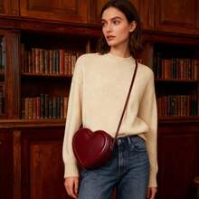 2026新款独特心形斜挎包，3D立体心形设计女士单肩包，适合派对、通勤、日常穿着 - 彩色 - 查看 4