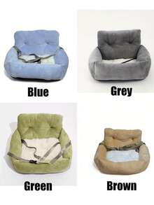 4-Season Pet Travel Carrier, Plush Car Seat, Home Decor Style Pet Car Seat Cover, Suitable For Small/Medium Dogs & Cats, Puppy Carrier, Comfortable Home & Car Pet Seat Protector - Multicolor - View 2