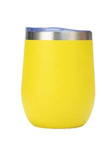 1pc Water/Beer/Wine Mug, 12oz/350ML Wine Tumbler With Push Lid, Stemless Insulated Wine Glasses, Double Wall Vacuum Stainless Steel Travel Tumbler, For Cold & Hot Drinks, Wine, Coffee, Cocktails And More, Back To School Supplies, Designed For Beverage Lovers On-The-Go. - 彩色 - 查看 17