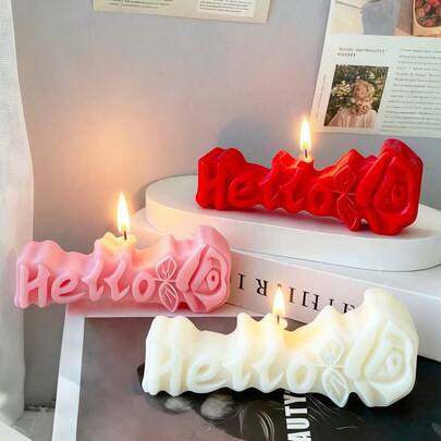 1pc Rose Shaped Scented Candle, Home Decor Ornament, Suitable For Home, Restaurant, Birthday, Party, Bathroom Fragrance