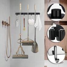Wall Mounted Broom & Mop Holder, Strong Adhesive Installation Bracket, Mop & Broom Hooks, Multipurpose Storage Rack For Garden Tools, Heavy Duty Reusable Kitchen Organizer, Easy Installation, Bathroom Storage Shelf, Space Saving, Suitable For Home, Kitchen, Garden, Laundry Room And Garage, Great Gift For Valentine's Day, New Year, Easter, Mother's Day, Father's Day - Style a - View 6