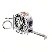 1pc Mini Keychain Tape Measure, 78.74 Inch Steel Retractable Ruler, Compact Steel Tape Measure With Metric And Imperial Dual Scale, Multifunctional Steel Ruler Gift