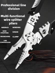 1pc Multi-Functional Wire Stripper, Electrician's Wire Cutter/Stripper/Crimper, Household & Electrician's Manual Tool (For Men) - Multicolor - View 12