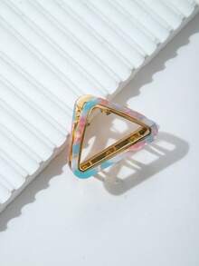 1pc Bag Hollow Triangle Acetate Alloy Hair Claw Clip, Suitable For Daily Wear - Multicolor - View 8