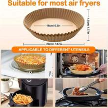 25/50/100pcs Square Disposable Air Fryer Liners, Paper Air Fryer Baskets, Baking Trays, Oven Accessories, Baking Tools, Kitchen Gadgets - Round - View 7