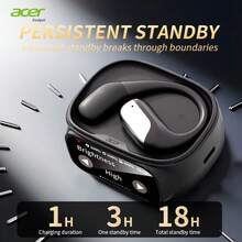 Acer 宏碁 OHR545 无线蓝牙耳机，耳挂式设计，带显示屏，配备充电盒，支持降噪和杜比音效，佩戴舒适，适合运动、跑步、骑行，兼容智能手机和平板电脑，是理想的礼物之选。 - 均碼 - 查看 12