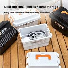 1pc Large Capacity Storage Box With Lid, Household Outdoor Camping Car Organizer Box, Thick Tool Storage Container, Camping Equipment, Camping Essentials - Multicolor - View 6