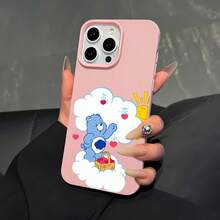La funda para teléfono con espejo con patrón de oso azul con corazones también se puede usar como espejo y es compatible con  17,  16 Pro Max,  15 Pro Max,  13 y  12, hecha de TPU para protección contra golpes y caídas, es un regalo encantador para familiares, amigos, regalos de temporada, seres queridos y celebraciones navideñas. - Rosa - Ver 4