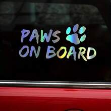 Pet Car Sticker, Dog Vinyl Decal, Pet Safety Sign, Paw Print Car Sticker - A - View 10