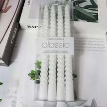 4 件 10 英寸多色柱状蜡烛，无烟无味，燃烧时间长，创意蜡烛，教堂祈祷蜡烛，适用于家居装饰、圣诞节、复活节、生日派对、婚礼、浪漫烛光晚餐、秋季蜡烛季节、放松、石蜡蜡烛、女性礼物 - 粉色 - 查看 22