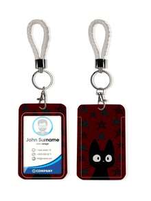 1pc ABS Red Guitar Cat Pattern Fashionable Keychain Pendant, Bag Charm, Student Bus Protector - Multicolor - View 4