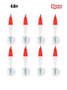 GOTURE 8pcs Wooden Shrimp Squid Hook Explosion Hook 3.5/4.0 # Wrapped With Luminous Cloth Roll Squid Needle With Wooden Shrimp Protective Cover, Sea Fishing Fake Bait - Multicolor - View 17