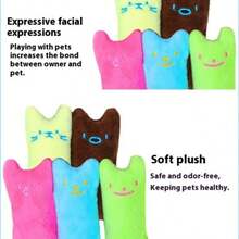 Pet Thumb Expression Cat Doll Crinkle Paper Plush Doll, Cat Grass, Catnip, Chew Resistant Pet Toys, Cat Supplies - Multicolor - View 7
