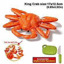 Disassemble & Assemble Lobster/King Crab/Turkey/Fish Model Toys, Helps Kids Identify Food Structure, Crab Legs Make Crisp Sounds For Stress Relief, Suitable For Teens And Children, Simulated Kitchen Toy Set, Educational Food Identification Toy, Can Be Used As Decor For Boys And Girls - Burgundy - View 12