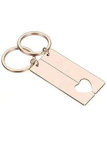 Customized Stainless Steel INS Style Date Heart Shaped Couple Keychain, Convenient To Carry, Customized Date & Name, Romantic Valentine's Day Gift For Partner, Anniversary Gift