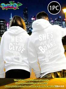 1 Piece Couple Hoodie Bonnie And Clyde Matching Hoodie Men's Hoodie, Hoodie With Pockets, Hoodie Set, Funny Hoodie, Loose Hoodie Long Sleeve Hoodie Loose Fit Plus Size S-3XL Unisex - Áo trắng nam - Xem 3