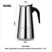 1 pieza 450/900ML Cafetera Moka de acero inoxidable, cafetera italiana, máquina de espresso para estufa, apta para estufa de gas o eléctrica cerámica, camping, filtro de café cubano manual para capuchino o latte - Cafetera moka - Ver 13