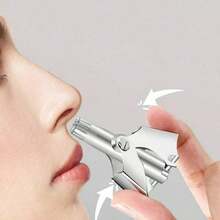 Stainless Steel Manual Nose And Ear Hair Trimmer, Portable And Washable, Unisex Non-Electric Trimmer, And Smooth, No Batteries Required, Suitable For Ages 14 And Up - Silver - View 6