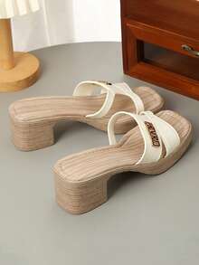 Dép lê đế dày thoải mái, kiểu dáng mới mùa hè cho bé gái, dép đi biển đa năng cho tuổi teen. - trắng - Xem 3