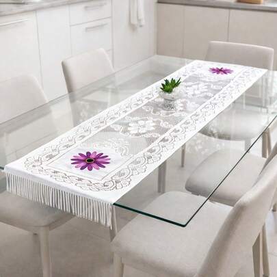 Caminho de Mesa Trilho 1,40m Renda Liso Passadeira Cozinha