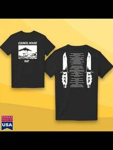 Esdeekid Council House Rat 2025 Double Sided-Shirt - 黑色 - 查看 2