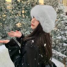 2顶奢华仿毛皮渔夫帽 - 女士时尚纯色加厚保暖柔软蓬松冬季帽，适合寒冷天气，女士毛绒渔夫帽，加厚蓬松毛皮护耳帽，防风，冬季时尚单品，温暖时尚女士毛皮帽 - 彩色 - 查看 12