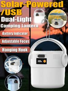 1/2pcs Mini Electric Camping Lamp, LED Rechargeable Portable Hanging Light, IPX4 Waterproof Outdoor Lamp With Floodlight & Spotlight, Suitable For Tent, Indoor Blackout, Car Repair, Emergency Lighting