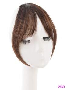 Elegant Clip-On Bangs Wig - Synthetic Fiber, Natural Look, No Adhesive Needed, Perfect For Daily Styling And Forehead Coverage, Suitable For All Races Women With Natural Wavy Hair - Multicolor - View 19